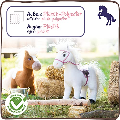 NICI Pony de Juguete Suave Lorenzo 16 cm de pie - Juguetes de Peluches de Caballo para niñas, niños y bebés - Animal Relleno para Jugar y abrazar