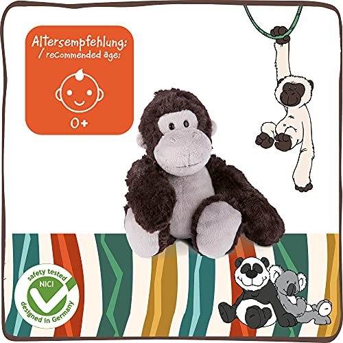 NICI Suave Gorila de Juguete 20cm - Juguetes Peluches de Mono para niñas, niños y bebés - Esponjoso Animal Relleno para Jugar y abrazar - Animales de Peluche Colección Zoo Friends