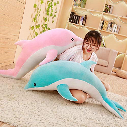 NIJU Plush Toy Dolphin Sea Animal Cute Girl Doll Fur Baby Sleeping Pillow Christmas Birthday Gift Child 50 cm Blue