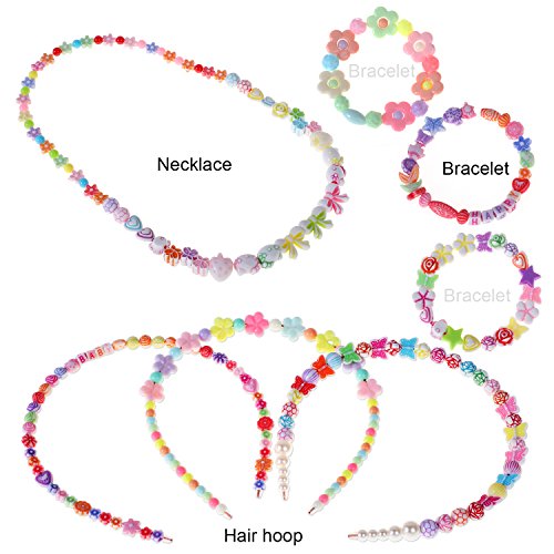 Niños bricolaje conjunto de cuentas (500pcs), PHOGARY DIY pulseras collares, cuentas para la fabricación de joyas para niños, kit de fabricación de cuentas como kit de regalo para niñas