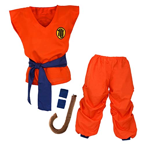 Niños Disfraz Dragonball Son Goku Ropa Entrenamiento para niños y jóvenes (M)