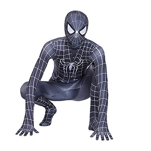 Niños Niños Negro Blanco Spider-Man: Disfraces Lejos De Casa, Mono De Cosplay Carnaval De Halloween Traje De Vengadores Traje De Disfraces para Fiesta Disfraz,Black White-Kids(130~140cm)