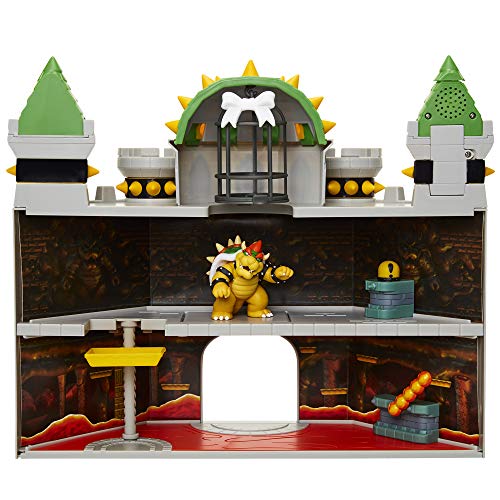 Nintendo- Super Mario Bros, Castillo Bowser Deluxe Playset grande con figura exclsuvia (Jakks Pacific 400202-1SOC)