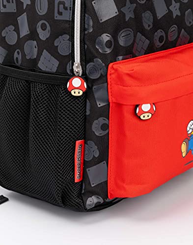 Nintendo Super Mario Mochila Kids Boys Girls School Rucksack 16" Un tamaño