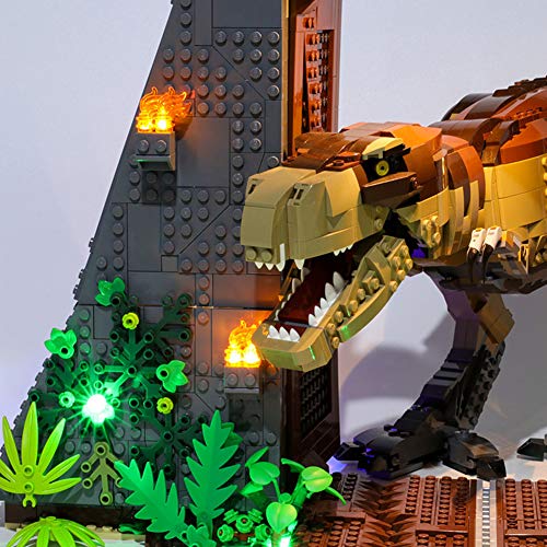 Nlne Conjunto De Luces (Jurassic World Parque Jurásico: Caos del T. Rex) Modelo De Construcción De Bloques - Kit De Luz LED Compatible con Lego 75936 (NO Incluido En El Modelo)