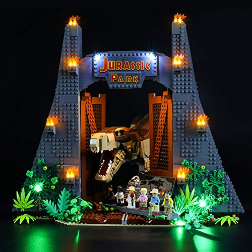 Nlne Conjunto De Luces (Jurassic World Parque Jurásico: Caos del T. Rex) Modelo De Construcción De Bloques - Kit De Luz LED Compatible con Lego 75936 (NO Incluido En El Modelo)