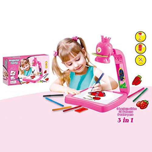 N/Q Smart Sketcher Projector | Kids Projector Sketcher | Kids Drawing Board Projector Painting Set | Juguetes de educación temprana | Regalo para niños, Rosa, Jirafa, Dinosaurio.