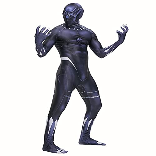 Nuitab Avengers Cosplay Mazo Mascarilla Black Panther Kids Adultos Traje de Batalla Halloween Carnival Body Niños Performance Tight Superhero Lycra Zentai,NO Mask-Kids/S 100~115cm