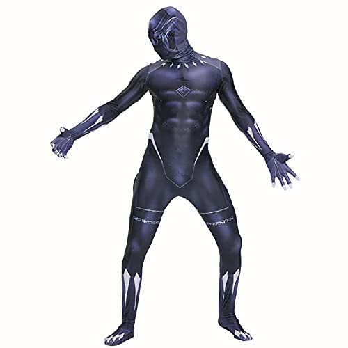 Nuitab Avengers Cosplay Mazo Mascarilla Black Panther Kids Adultos Traje de Batalla Halloween Carnival Body Niños Performance Tight Superhero Lycra Zentai,NO Mask-Kids/S 100~115cm