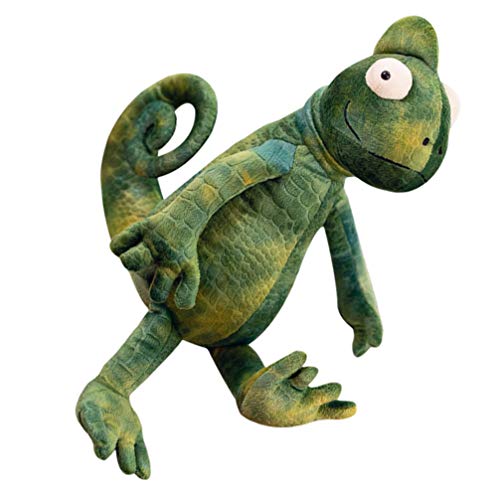 NUOBESTY 1 Unid Camaleón Suave Juguete Lagarto de Dibujos Animados Muñeca Muñecos de Peluche Simulación Camaleón Juguete Complicado Decoración del Hogar Juguetes para Niños (Verde 50 Cm)