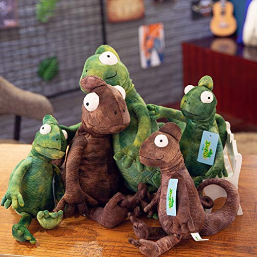 NUOBESTY 1 Unid Camaleón Suave Juguete Lagarto de Dibujos Animados Muñeca Muñecos de Peluche Simulación Camaleón Juguete Complicado Decoración del Hogar Juguetes para Niños (Verde 50 Cm)