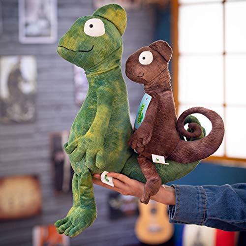 NUOBESTY 1 Unid Camaleón Suave Juguete Lagarto de Dibujos Animados Muñeca Muñecos de Peluche Simulación Camaleón Juguete Complicado Decoración del Hogar Juguetes para Niños (Verde 50 Cm)