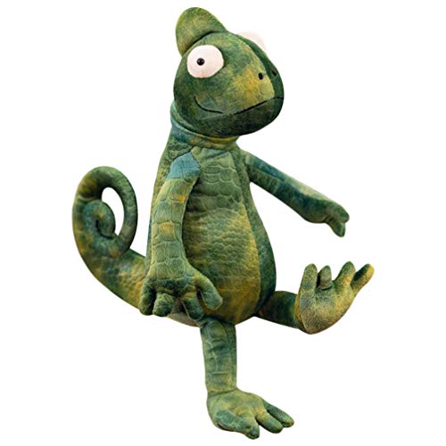 NUOBESTY 1 Unid Camaleón Suave Juguete Lagarto de Dibujos Animados Muñeca Muñecos de Peluche Simulación Camaleón Juguete Complicado Decoración del Hogar Juguetes para Niños (Verde 50 Cm)