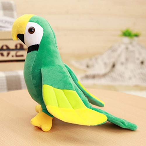 NUOBESTY Loro de Peluche de Juguete Realista Loro de Peluche de Juguete de Peluche de Loro Pájaro Esponjoso Animal de Peluche para Niños Decoración Verde M