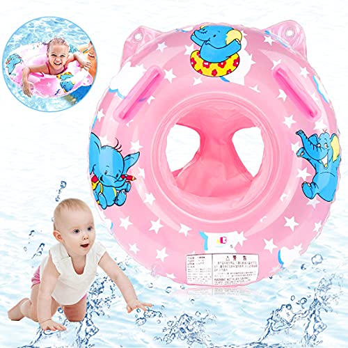 O-Kinee Anillo de Natación Asiento, Flotador Bebe, Anillo de Natación para Bebé, Swim Safe Inflable Piscinas Playa Juguetes de Natación Fiesta Regalo para 6-36 Meses (Rosa)