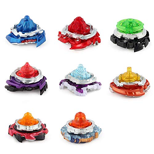 OBEST Peonzas Juguetes Conjunto, 8 Turbo Burst Gyro Spinners y 2 Lanzador Set, con Caja Portátil, Cumpleaños, Navidad Regalo, Juguetes para Niños