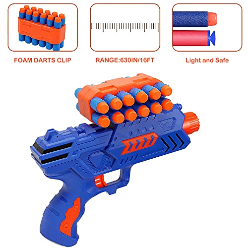 Objetivo de Tiro Electrónico, Diana Digital con 1 Pistola de 12 Clip Dardos para Nerf Flechas, 40 Balas Espuma, Rebote Automático & Puntuación & Sonido, Juguetes Armas de Niños Regalo 4-12 Años Niños