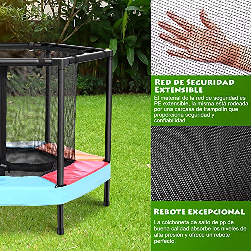 ONETWOFIT Cama Elástica, Cama Elástica para Niños, Trampolín Fitness Plegable, Trampolín niños Peso máximo 75 kg OT313