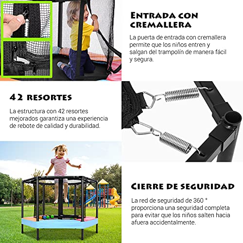 ONETWOFIT Cama Elástica, Cama Elástica para Niños, Trampolín Fitness Plegable, Trampolín niños Peso máximo 75 kg OT313