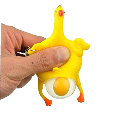 Onsinic Estrés Bola 1pc De La Novedad De Los Juguetes del Respiradero De Huevo De Gallina Gallinas Ponedoras Apretada Llavero Divertido De Halloween Llavero Niños Juguetes