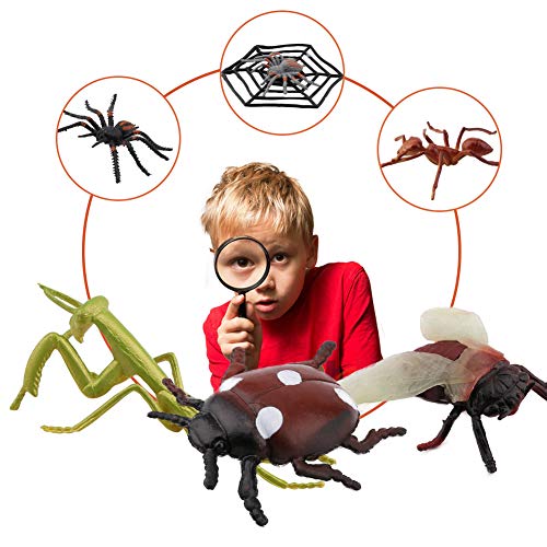 OOTSR 32 Piezas Insectos de plástico Bichos Figuras variadas realistas Juguetes de Insectos realistas Hechos PVC Calidad para niños Fiesta de cumpleaños temática de Insectos educativos y favores