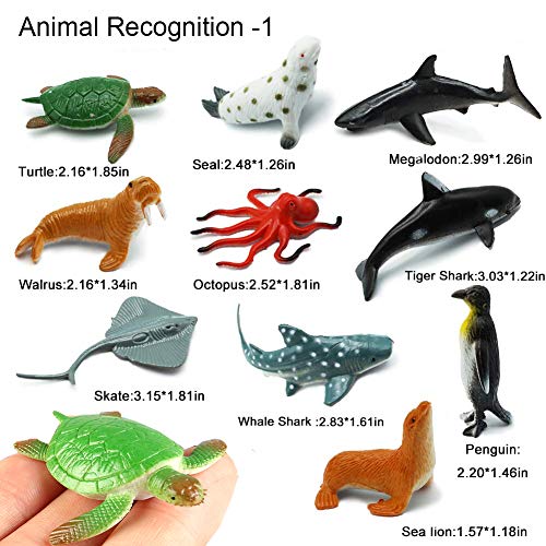 OOTSR Animales de Juguete, Surtido de 24 Mini Figuras de Animales Marinos de Plástico, Fauna Submarina Realista para Jugar en el Baño, Fiesta Educativa del Mar, Adorno de Tarta o Cupcake