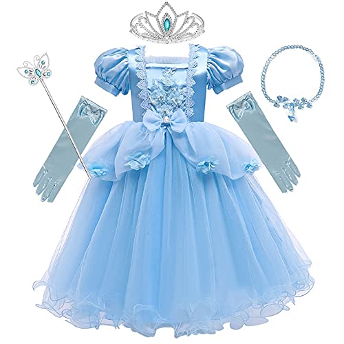 OPYTR Bottles for Lotion Princesa Cenicienta Vestido para niñas Niños Christmas Halloween Dress Up Disfraz Party Vestidos Elegantes con joyería Chal ( Color : Cinderella Dress 1 , Kid Size : 7-8T )