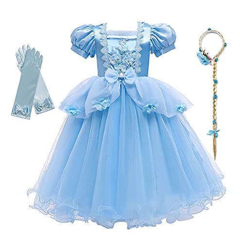 OPYTR Bottles for Lotion Princesa Cenicienta Vestido para niñas Niños Christmas Halloween Dress Up Disfraz Party Vestidos Elegantes con joyería Chal ( Color : Cinderella Dress 3 , Kid Size : 9-10T )