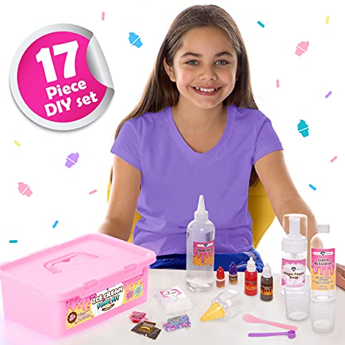 Original Stationery Mini Ice Cream Slime Kit Fluffy -Slime para Niñas, Niños 7 a 12 Fabrica de Slime Fluffy Edición Heladería! Haz Helados Esponjosos de Mantequilla- Regalo Infantil