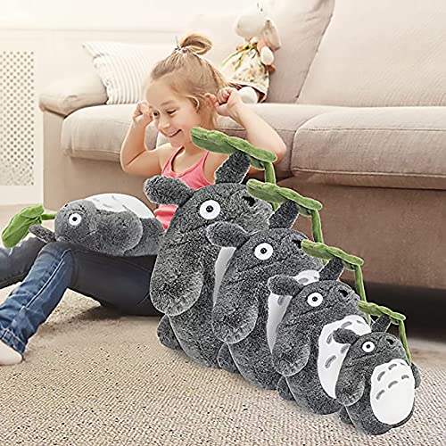 OshoeQ Totoro Bambola Di Peluche, Peluche Che Abbraccia Il ​Cuscino,Peluche Bambola Giocattolo,Cuscino del Fumetto Bambola Da Sposa per Ragazza Regalo Bambini (70cm/27in),Gris,40cm