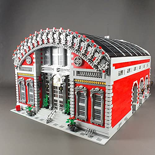 OSoMax Estación de tren de la ciudad MOC-72682 de BevinsBricks, estación de tren compatible con tren Lego, 8703 piezas