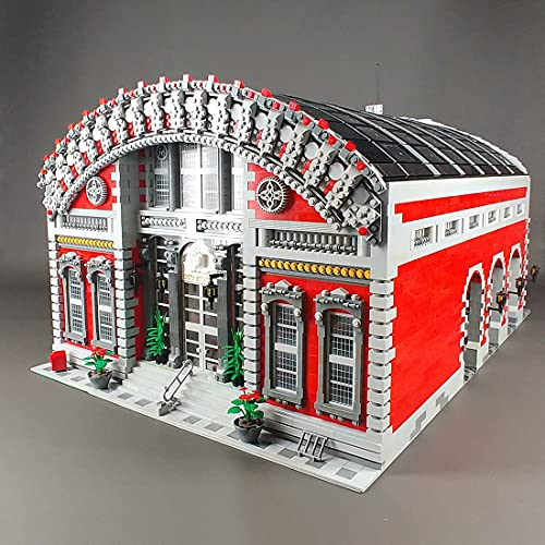 OSoMax Estación de tren de la ciudad MOC-72682 de BevinsBricks, estación de tren compatible con tren Lego, 8703 piezas