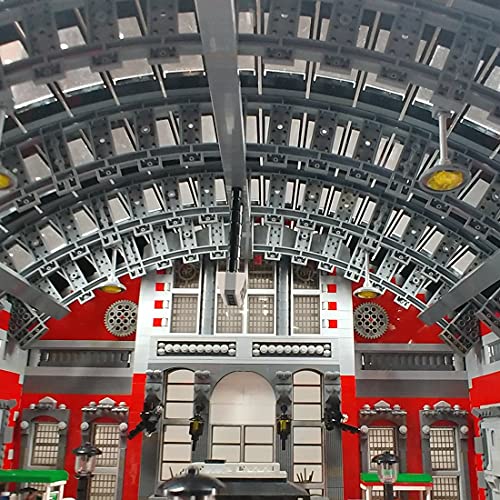 OSoMax Estación de tren de la ciudad MOC-72682 de BevinsBricks, estación de tren compatible con tren Lego, 8703 piezas