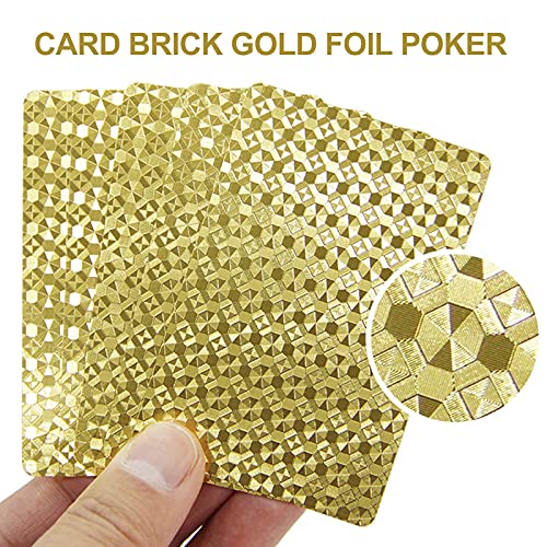 otutun Cartas Poker de plastico , 2 PCS Baraja Poker Set Profesional, Cartas Poker Plastificada Cartas de Poker Impermeables Cartas Clásicas para niños y Adultos Mesa Juegos de Cartas (Oro y oro rosa)