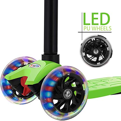 OUTCAMER Patinete Niño 3 a 12 Años Patinete 3 Ruedas con Led Luces Manillar Altura Ajustable 68-86cm para Niños y Niña Juegos Deportivos Scooter con Freno Posterior Monopatin Tres Ruedas Máxima 50 KG