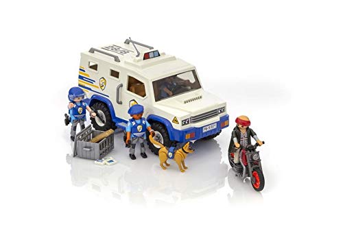 Outletdel ocio Playmobil 9371. Furgon Blindado Transporte de Dinero y Oro. Incluye Figuras policias y ladron. Set de 66 Piezas