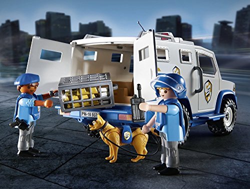 Outletdel ocio Playmobil 9371. Furgon Blindado Transporte de Dinero y Oro. Incluye Figuras policias y ladron. Set de 66 Piezas