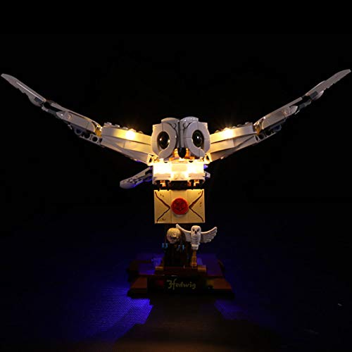 OVERWELL Juego de luces LED para Lego 75979 Harry Potter Hedwig Figura de búho, kit de iluminación USB compatible con Lego 75979