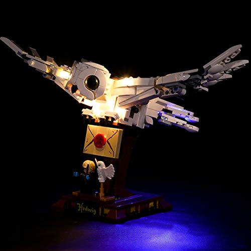 OVERWELL Juego de luces LED para Lego 75979 Harry Potter Hedwig Figura de búho, kit de iluminación USB compatible con Lego 75979