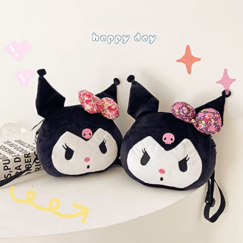 Ownlife Bolsas de Mensajero de Dibujos Animados Lindo de Kawaii Bolso Kuromi con Correa de Hombro Ajustable My Melody Soft Peluche Toys Monedero de Monedas for niños niños y niñas (Color : Pink)