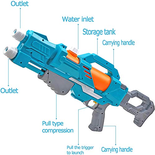 OYLQXSGS para niños, Doble Boquilla, súper Pistola de Agua, succión, 300CC, Juguete, Regalo, niño, niña, niño y Adulto, Piscina de Verano, Playa, Fiesta de Lucha contra el Agua al Aire Libre (White)