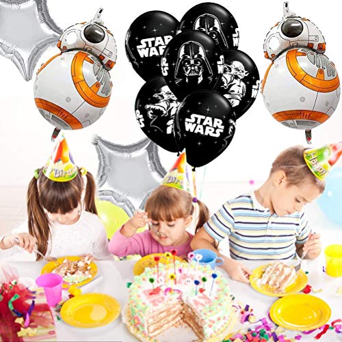 Pack 17 Globos Star Wars ZSWQ-Decoración con temática de Star Wars para Favores Regalo Carnaval Boda Fiestas y cumpleaños,Ideal para Decorar Tus Fiestas