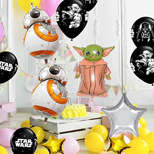 Pack 17 Globos Star Wars ZSWQ-Decoración con temática de Star Wars para Favores Regalo Carnaval Boda Fiestas y cumpleaños,Ideal para Decorar Tus Fiestas