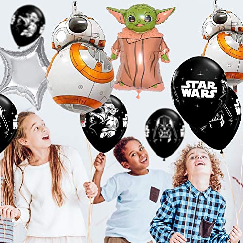 Pack 17 Globos Star Wars ZSWQ-Decoración con temática de Star Wars para Favores Regalo Carnaval Boda Fiestas y cumpleaños,Ideal para Decorar Tus Fiestas