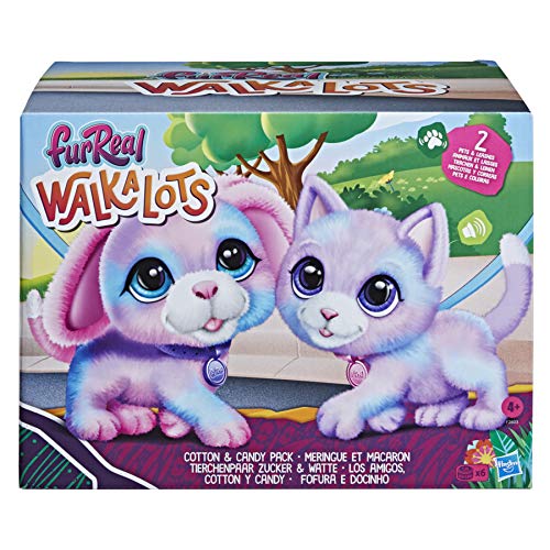 Pack de 2 de los Amigos Cotton y Candy de furReal Walkalots, Cachorro y gatita electrónicos e interactivos, a Partir de 4 años