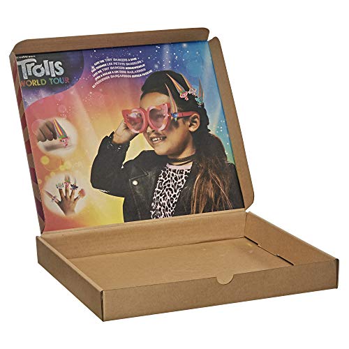 Pack de Tiny Dancers Rainbow Edition de Trolls 2: Gira Mundial de DreamWorks, Juguete con 12 Figuras Tiny Dancers, 4 Gafas de Sol, 10 Anillos pequeños, 10 pasadores