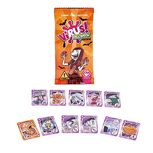 Pack Juego de Cartas Virus + Virus Halloween + 120 Fundas. Edicion Española. +8 años