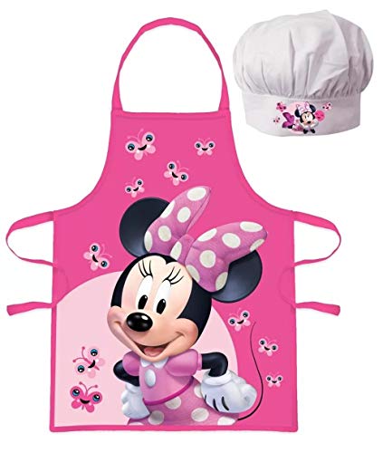 Palleon Minnie - Juego de delantal y gorro de cocina para niños