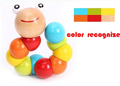 PAMRAY Juguetes Gusano de Madera Colorido Insecto Counting Perla Bloques Toys Inteligente Desarrollo para Niños Pequeños1 Edad