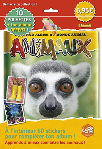 Panini France SA-ANIMAUX 003980SPCFGD2 - Juego de 10 Fundas y 1 álbum